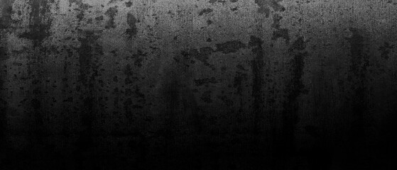 Black white texture gradient metallic wide panoramic background for web banner template page design