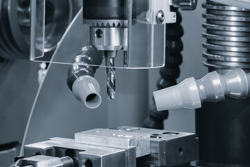 Industrial metalworking, CNC milling cutting process, industrial concept