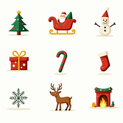 christmas icons set