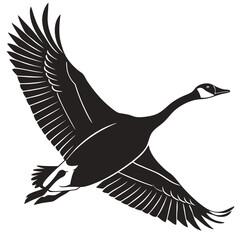 Obraz premium Flying Goose Silhouette for logo, t-shirt, tattoo, cards design