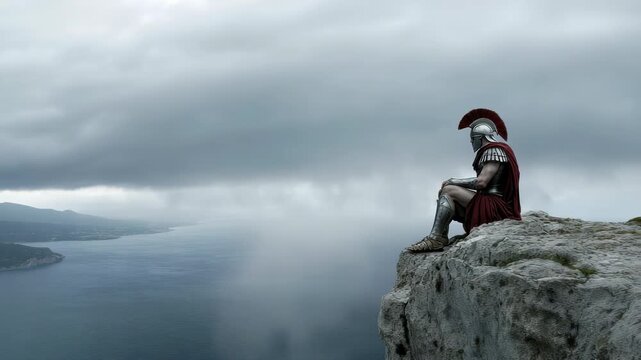 Fearless Spartan: spear clash, shield protection, intense gaze, warrior valor, heroic advance, battle cry, swift strike, ancient might, strategic skill, warrior discipline