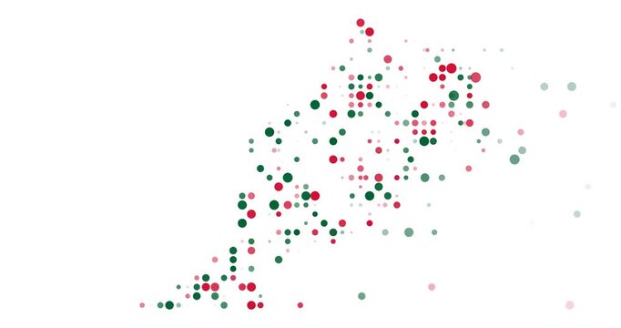 Generative art Morocco map with moving points