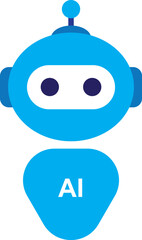 Artificial intelligence robot, Chatbot robot illustration