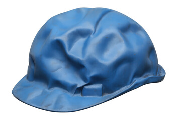 Blue mining helmet with transparent background representing safety at work