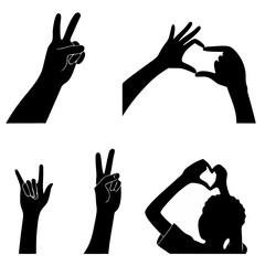 hands silhouette vector