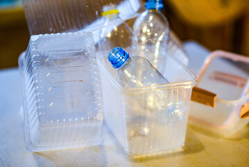 plastic bottles and containers