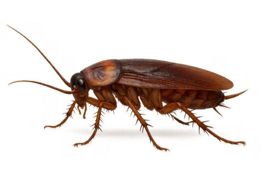 Australian cockroach crawling on transparent background