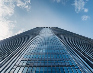 Fototapeta premium urban office tower with modern grid window design