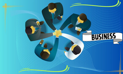 Business People Joining Hands for Success Vector
