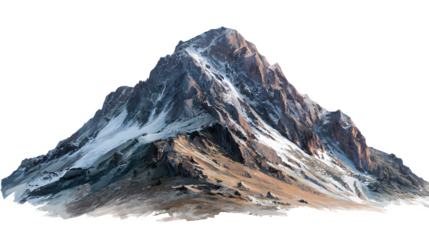 Majestic snow-capped mountain peak against a clear sky, a symbol of natural grandeur.