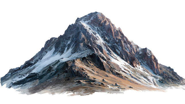 Majestic snow-capped mountain peak against a clear sky, a symbol of natural grandeur.