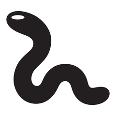 Silhouette vector illustration of a Gummy Worm icon. Vector black silhouette. with white background