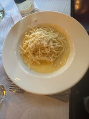 Classic Spaghetti Cacio e Pepe with Freshly Grated Parmesan