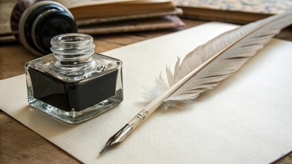 old paper and feather