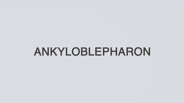 Ankyloblepharon diagnosed with a hand holding a stethoscope on a white background, highlighting eye health, eyelid assessment, medical evaluation, and patient care