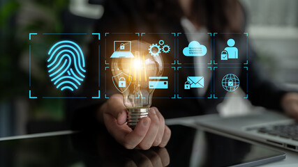 System for safeguarding digital identity using fingerprint authentication, encryption, and secure...