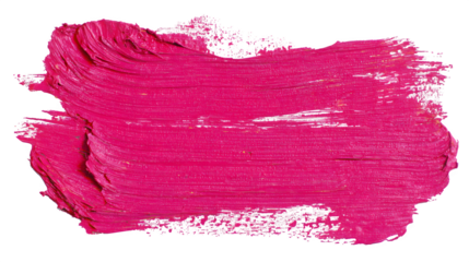 Vibrant pink paint stroke creates a bold, abstract artistic expression on a clean white background.