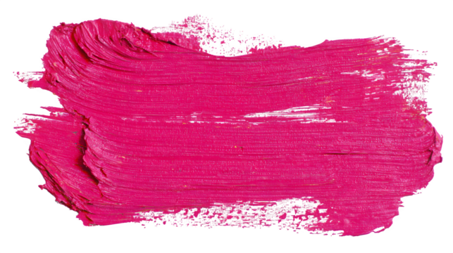 Vibrant pink paint stroke creates a bold, abstract artistic expression on a clean white background.