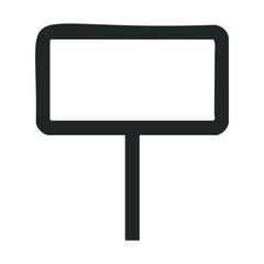 Fototapeta premium Blank simple sign icon on stand with black outline vector illustration