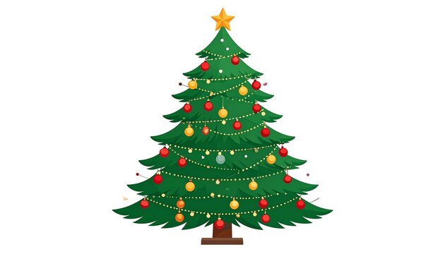 Festive Christmas tree illustration (2)