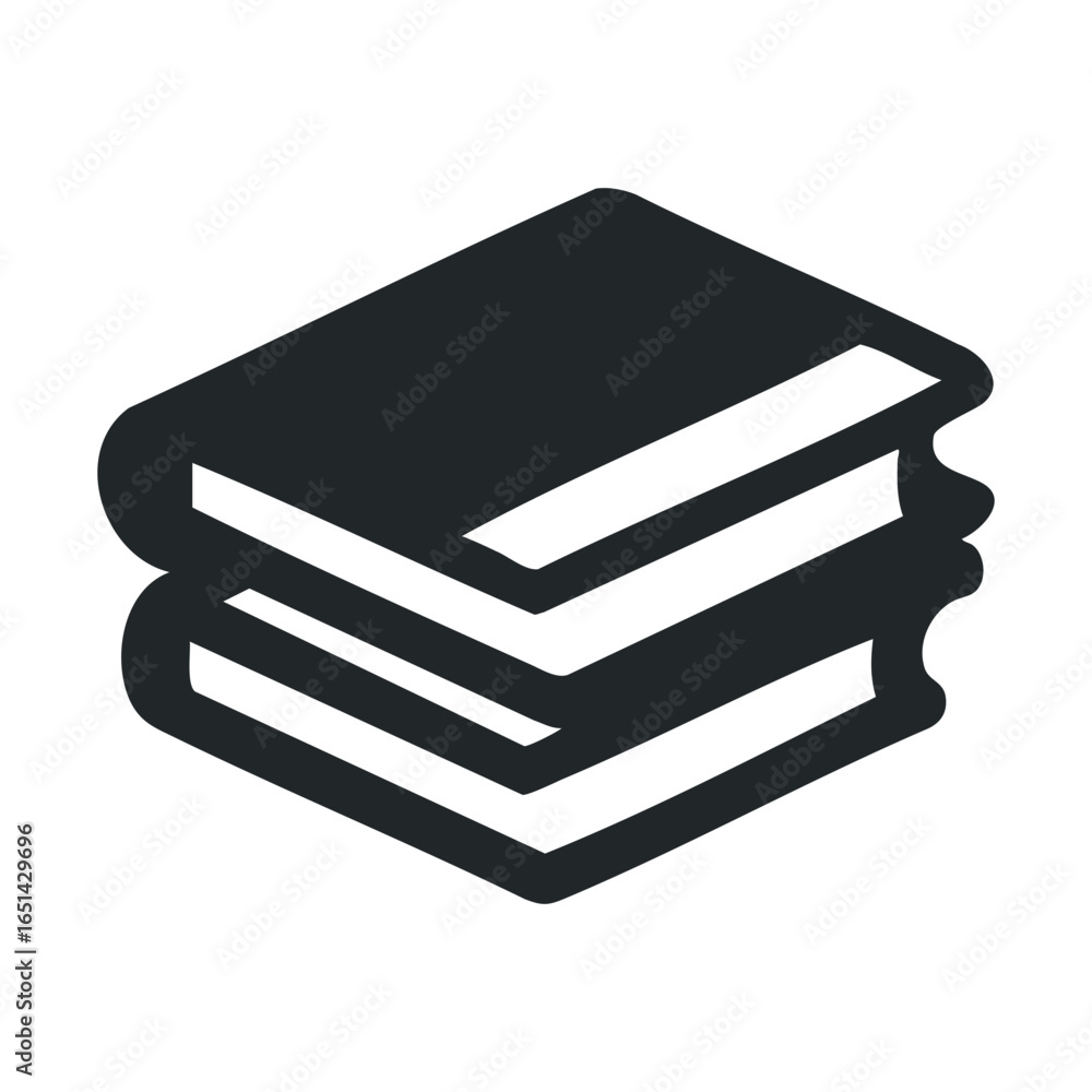 Poster stack of three books with simple black and white design