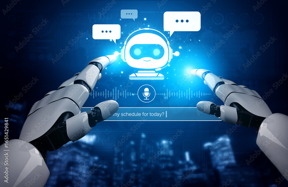Poster ai assistant uses voice commands and smart chatbot interface for seamless search and communication, 