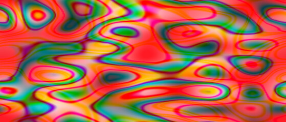 Vibrant abstract background of blurry swirls with multiple colors and smooth gradations