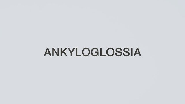 Ankyloglossia diagnosed with a hand holding a stethoscope on a white background, highlighting oral health, tongue assessment, medical evaluation, and patient care