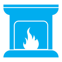 Campfire icon. Fireplace symbol. Bonfire vector illustration. Firewood logotype.