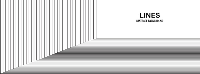 Abstract black and white vector background with parallel lines forming a dynamic and minimalist geometric pattern, perfect for modern design projects