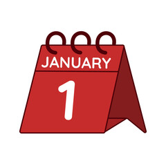 january 1 desk calendar vector on white background
Vector red calendar flat icon