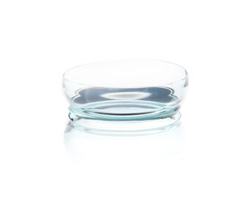 One transparent contact lens isolated on white