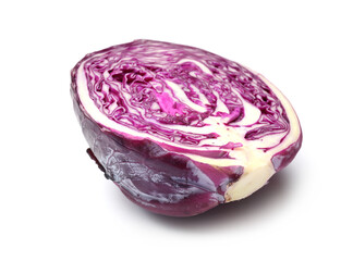 Fototapeta premium Half of fresh red cabbage isolated on white