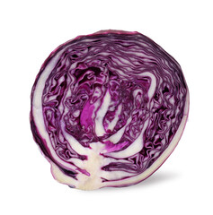 Half of fresh red cabbage isolated on white