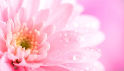 Delicate pink flower petals with water droplets