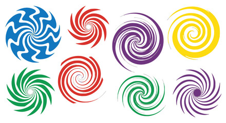 Colorful spiral and swirl patterns in various vibrant colors