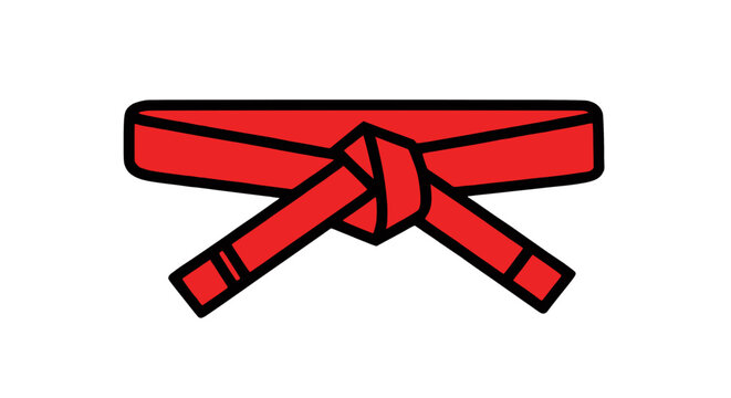 Red martial arts belt with traditional knot design symbolizing achievement and mastery