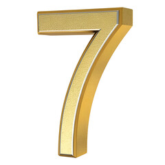 Blink blink of 3d golden number seven text effect