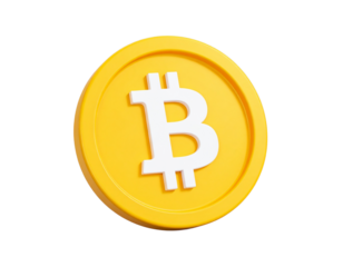 3d Gold coin or bitcoin currency money icon. BTC Bitcoin digital gold coin icon. busi