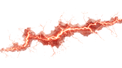 Fiery energy crackles and sparks across a white background, suggesting power and intensity.