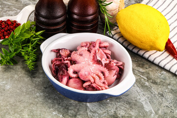 Marinated baby octopus snack appetizer