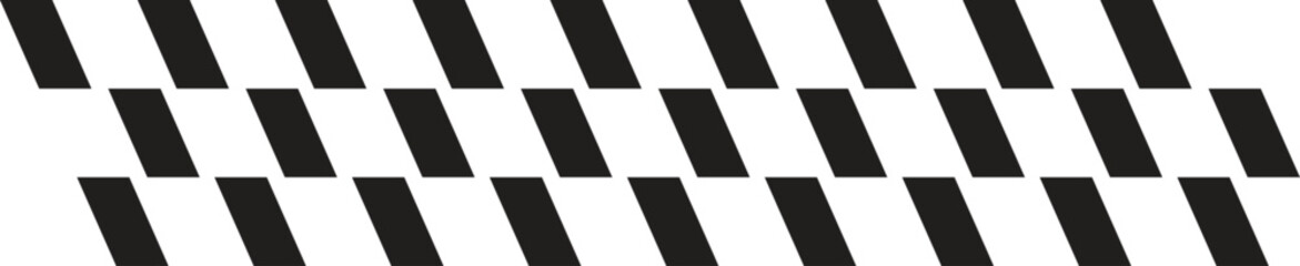 Black diagonal geometric pattern with repeating rhombus shapes isolated on white background. Abstract modern design element for texture, decoration, and graphic projects. Minimal seamless shape layout
