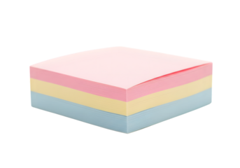 Pastel Sticky Notes Paper Pad Stack Cut Out PNG.