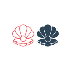 Pearl vector illustration icons set