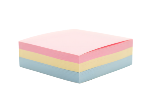 Pastel Sticky Notes Paper Pad Stack Cut Out PNG.