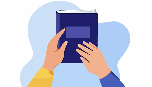 Hand Opening Book Pages - Reading Education Vector Illustration for Learning and Literary Content Marketing