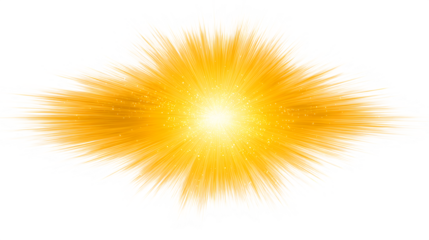 Brilliant burst of golden light radiates outward, symbolizing energy and brilliance