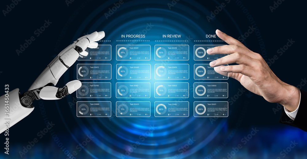 Poster ai improves kanban dashboard for task management by optimizing priorities, tracking team progress, a