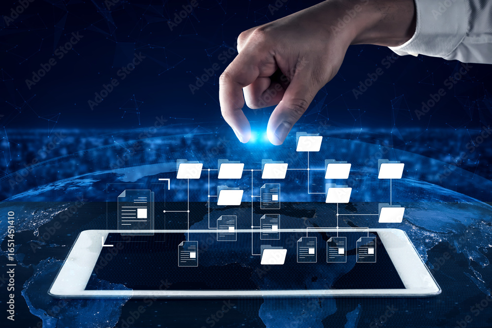 Poster digital file structure showing folder organization, file hierarchy, and document arrangement. file s