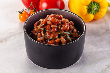 Black eye beans wutg tomato sauce